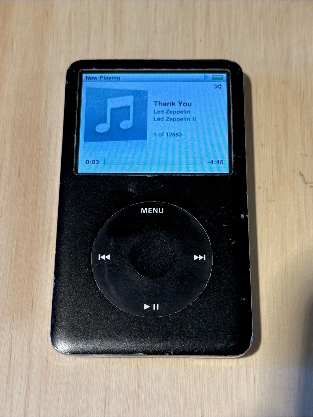 iPod Model:A1238 6thGEN 80GB Blk Tested Good Battery 7-10hr w/12883Song-Charger!